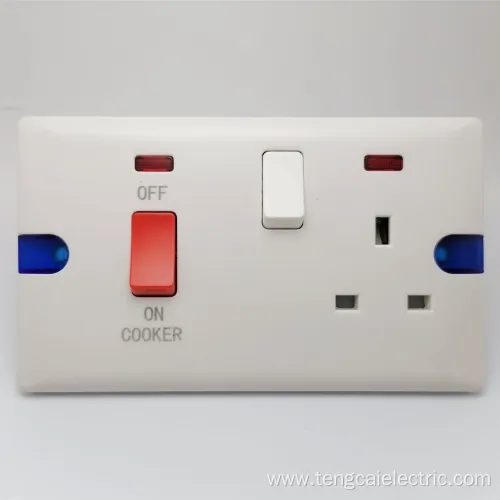 Electrical Wall Light Switch 2 Gang 1 Way
